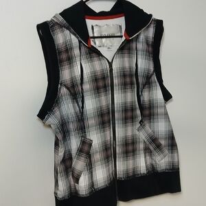 Maurices Black and White Checkered Vest